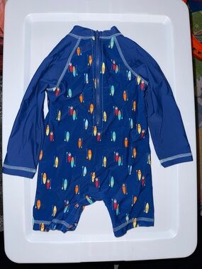 Little Me Navy Blue Long-Sleeve Surfboard Rashguard